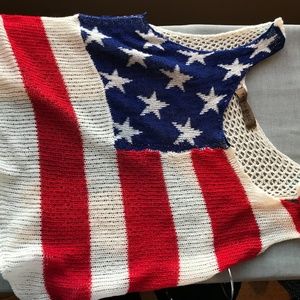 American flag knitted tank top the classic